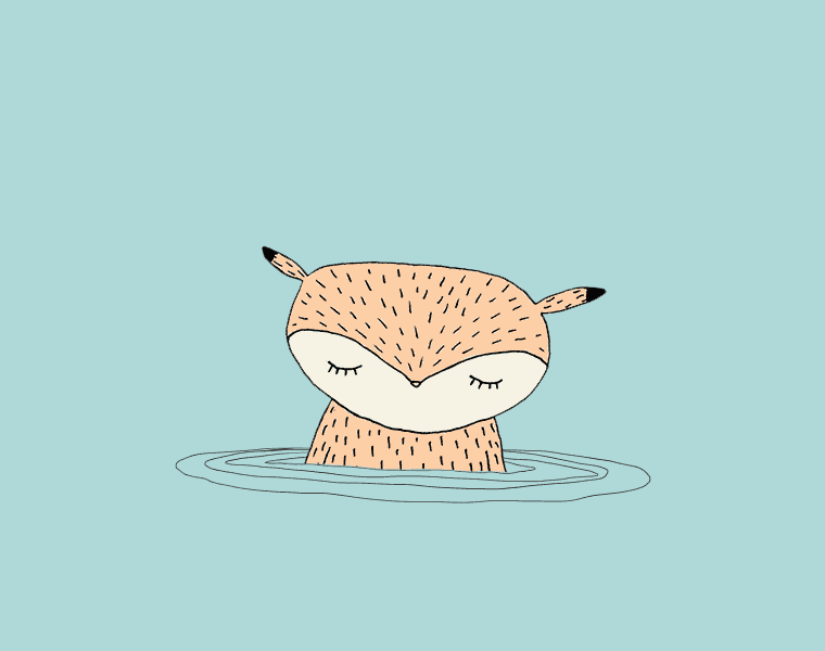 Floatin Fox animation bath chill floating fox gif animation illustration relax swim