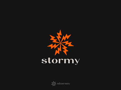 stormy - ABSTRACT LOGO (FOR SALE) abstract bolt brand clean company design geometric graphic icon lightning logo logotype minimal ornament power shape sign simple storm vector