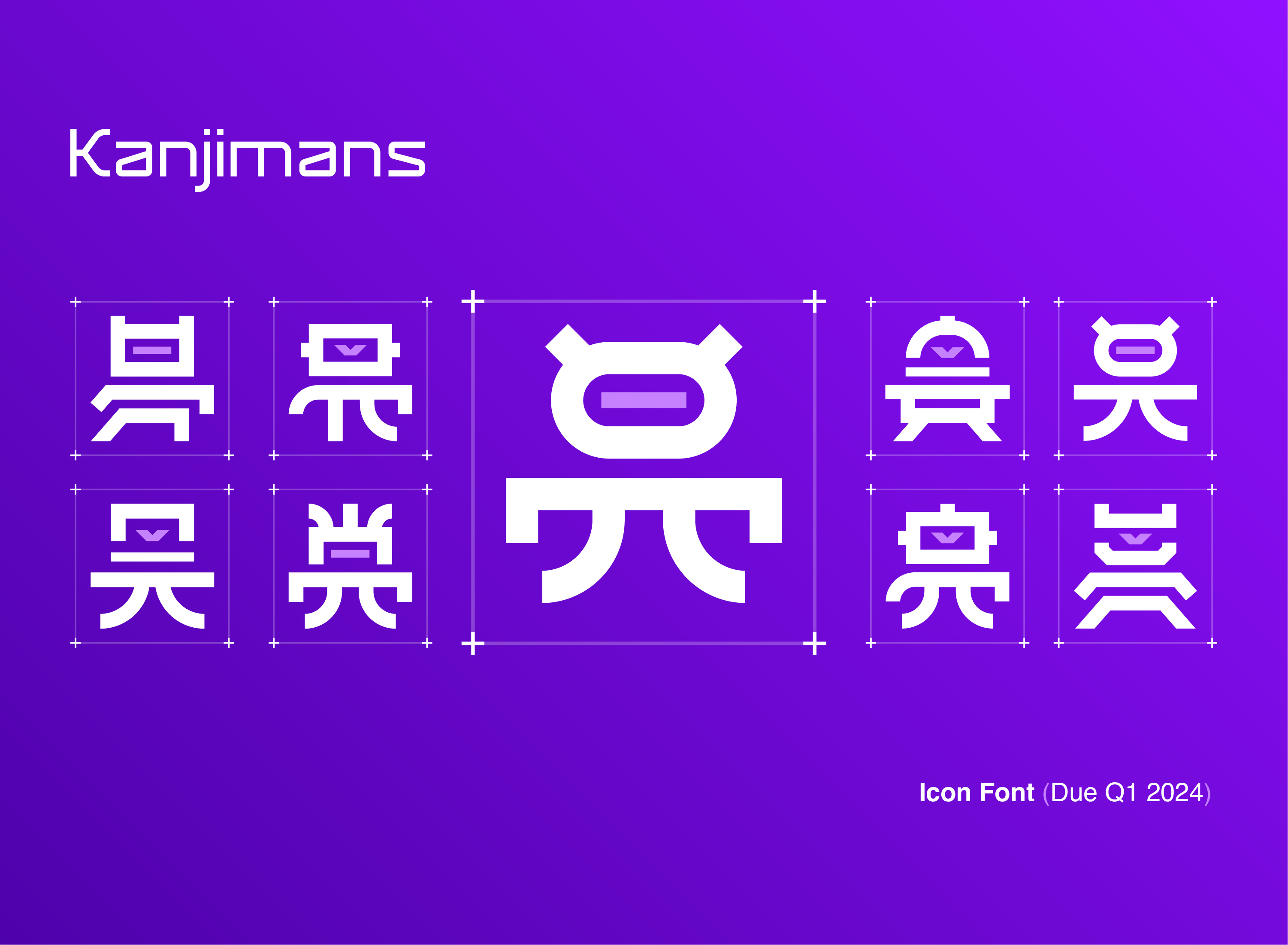 Kanjimans branding design designers republic font font design futuristic graphic design icon set icons modern robots type design typographic typography wipeout y2k