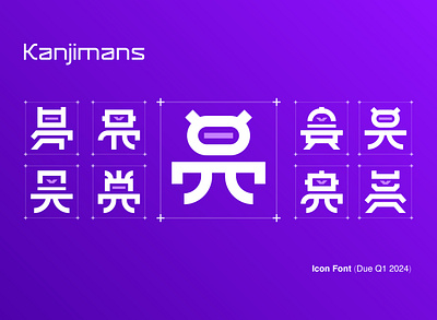 Kanjimans branding design designers republic font font design futuristic graphic design icon set icons modern robots type design typographic typography wipeout y2k