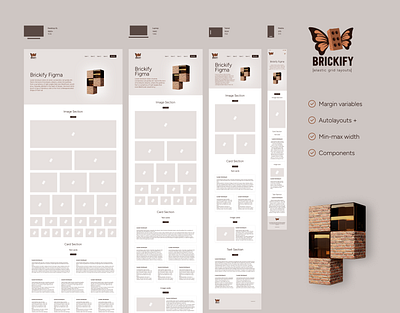 Brickify — Figma Template blender figma figma community grid layouts logo responsive template ui