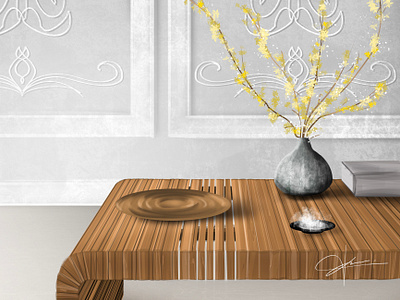 Decorative space ilutration design illustration interior sketch