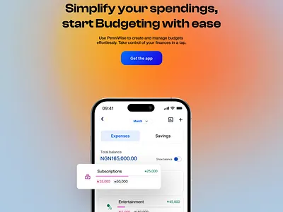 Hero section for fintech app fintechapp gradientwebsite website