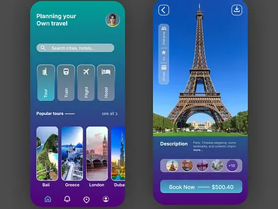 Travel app app figma neon travel ui ux