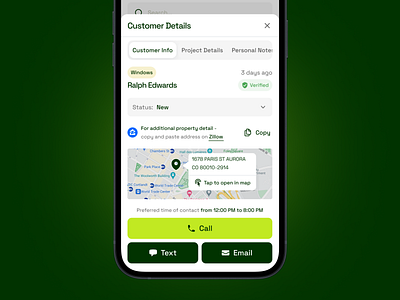 Customer Details dashboard mobile app mobile ui profile ui