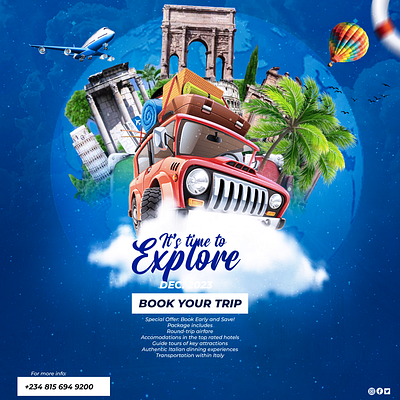 Travel flyer design graphic design