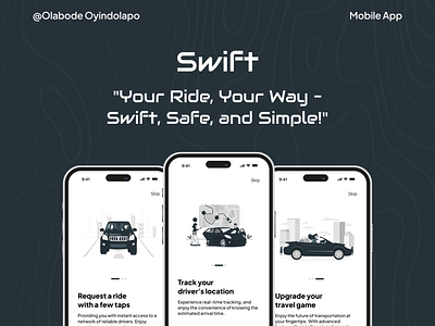 SWIFT (HAILING APP) adobe app cab casestudy design driver figma hailing mobile passenger ride service swift ui ux