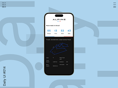Daily UI 014 - Countdown Timer alpine branding countdown daily dailyui design f1 formula 1 graphic design race team timer ui ux week