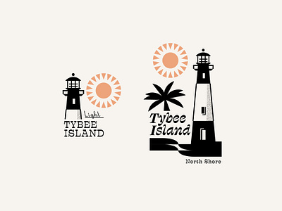 Tybee Island Light Illustrations badge georgia graphic design illustration lighthouse palm savannah spot illustration sun tybee island vector