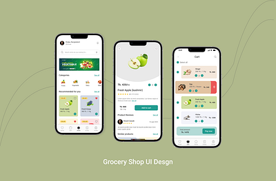 Grocery Shop Mobile UI Design ui