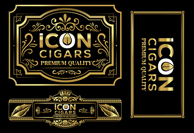 Icon Cigar Branding Design 3d branding cigar cigar band cigar box design cigar design cigar label design cigar logo cigar ring cuba design design graphic design illustration illustrator logo typography ui ux vector