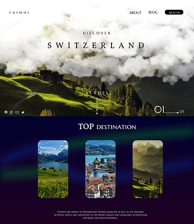 travel web using Figma app swithzarland travel ui ux web