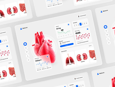 Healthcare Dashboard Saas 3D Design 2d 3d animation dashboard framer graphic design logo motion graphics saas spline ui webflow website