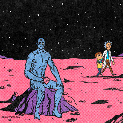 crossover adobe photoshop artistadigital comic digital art digitalartist fanart illustration ilustração rick and morty watchmen