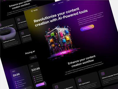 Ai Dashboard Landing Page Linear 2d animation branding framer graphic design header hero logo midjourney motion graphics saas spline ui webflow