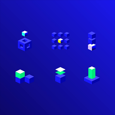 Geometric 3D Icon Set 3d 3dicon animation b2b blocks blue branding cubes geometric graphic design green iconography icons motion graphics websitedesign