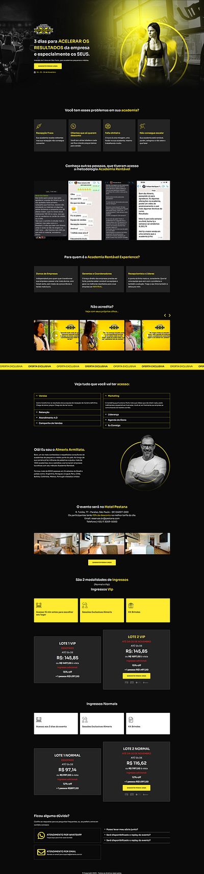 Página de Vendas | Academia Rentável Experience graphic design landingpage sellpage website