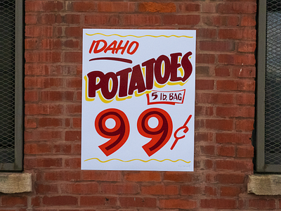 Idaho Potatoes Grocery Store Sign chicago design hand painted mural sign sign painting signs typography