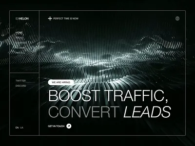 EXHELON - Traffic Agency Website after effects animation bold creative design grid interface landing page ui ux web web design website