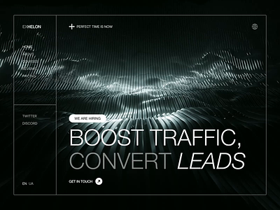 EXHELON - Traffic Agency Website after effects animation bold creative design grid interface landing page ui ux web web design website