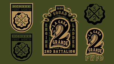 La Casa Grande (Station 2) branding design firefighter logo logo design military red snake