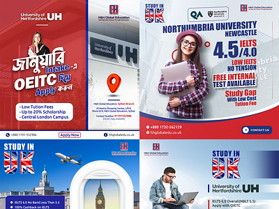 Study Abroad | Social Media Post | Ad Banner ad banner branding design education consultancy graphic design poster social media poster study abroad