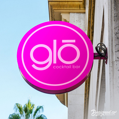 Glo Cocktail Bar Logo & Signage Design branding graphic design logo print design signage