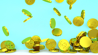 4K Golden Coins with Falling Dollar Symbols in a 3D Animation 3d after effects animation coins dollar falling motion graphics rain