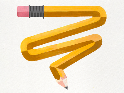 wobbly pencil :-) art design gouache graphic design illustration painting pencil simple traditional
