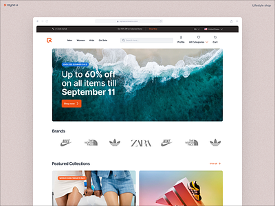Rayna UI - E-commerce homepage e commerce ecommerce homepage landing page ui uiux uiux design