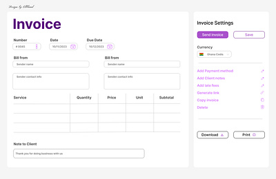 DailyUI #046 Invoice UI design dailyui design ui ux