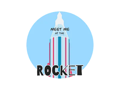 “Meet me at the rocket” T shirt design graphic design