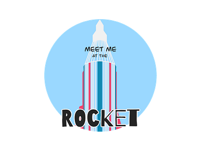 “Meet me at the rocket” T shirt design graphic design