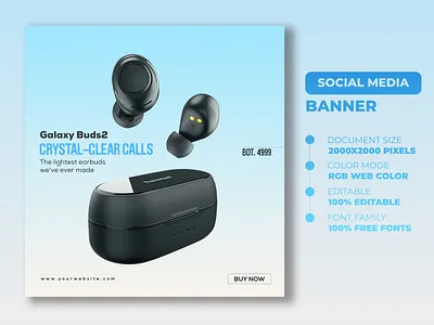 Galaxy Buds4 - Social Media Banner Design fiverr top rated seller
