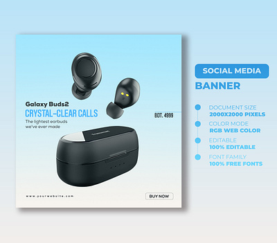 Galaxy Buds4 - Social Media Banner Design fiverr top rated seller
