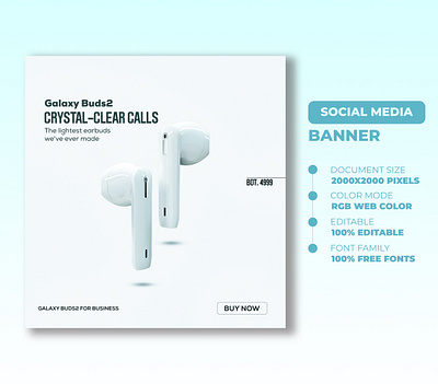 Galaxy Buds2 - Social Media Banner Design fiverr top rated seller