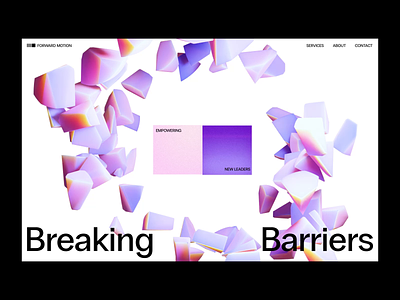 Breaking Barriers 3d after effects animation blender break bridge concentric crack explode fractal fracture illustration multicolor noise physics rainbow scroll shatter web design zoom