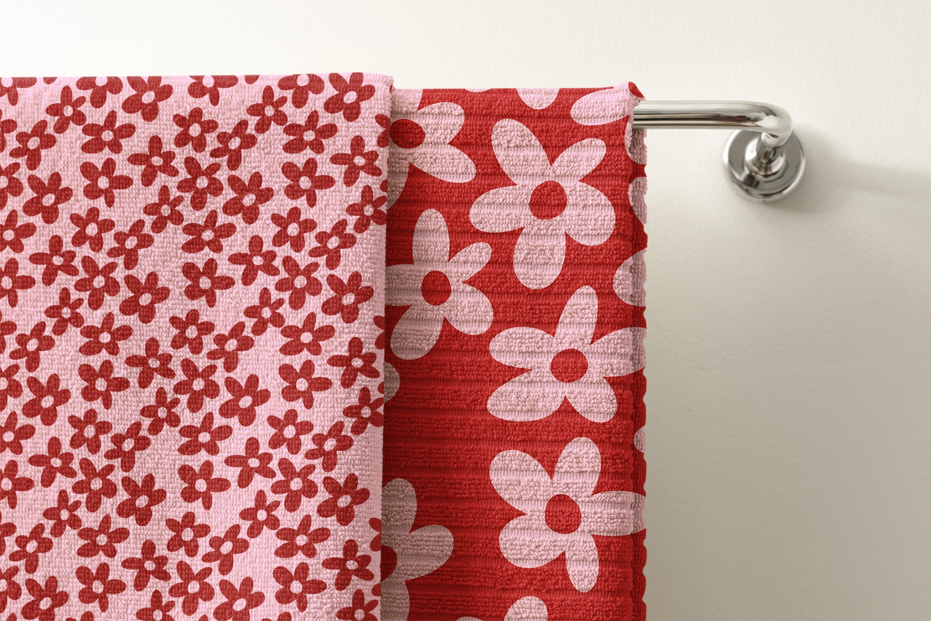 PopFlowers Pattern Pack 60s bold bright daisies daisy feminine floral flower fun graphic bold high contrast illustration package design pattern pop art retro small surface design vintage y2k