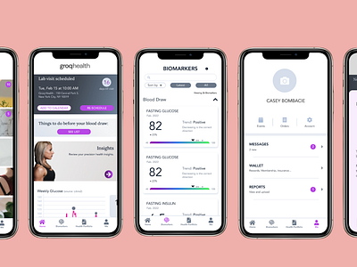 Groq health mobile app b2c design health ios mobile ui ux