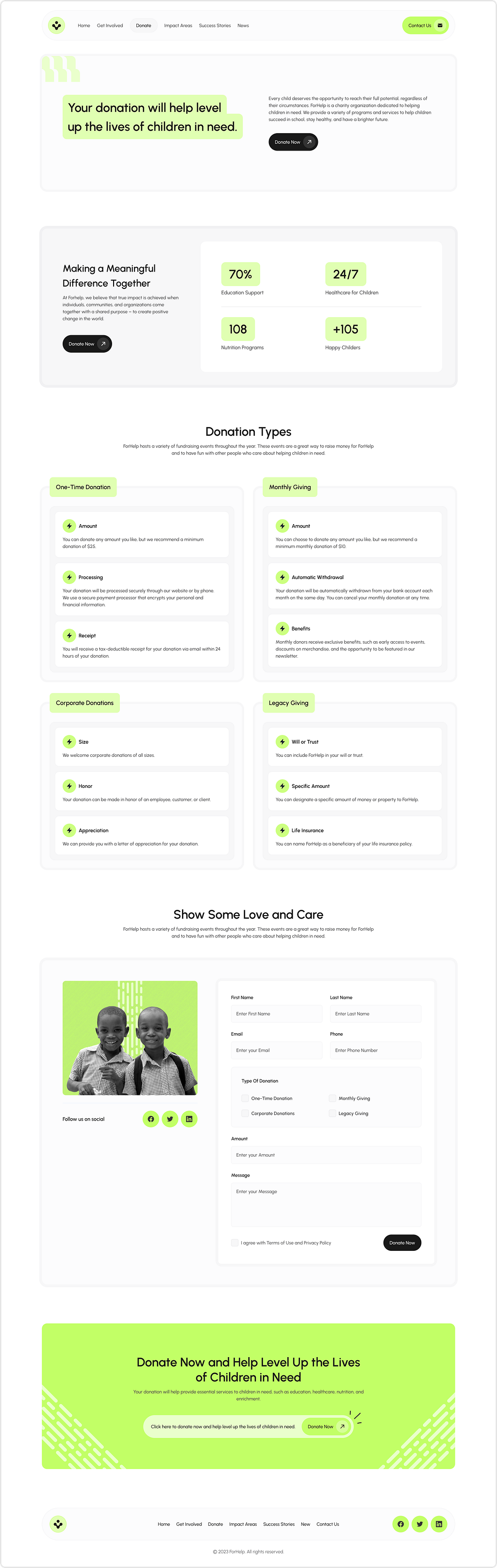 Donation Page Design of Charity Non Profit Website by Produce UI ...