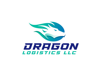 Dragon Logisitics Logo Design branding colorful dragon fire flame logistics logo minimal modern negative space vector