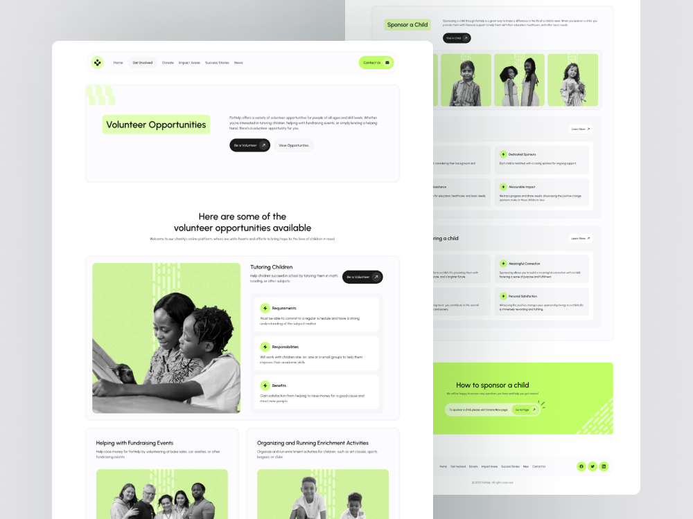 Get Involved Page Design of Charity Non Profit Website by Produce UI ...