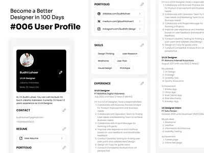 Daily UI Challenges: User Profile #006 daily ui figma mobile profile responsive responsive design user user interface user profile web design
