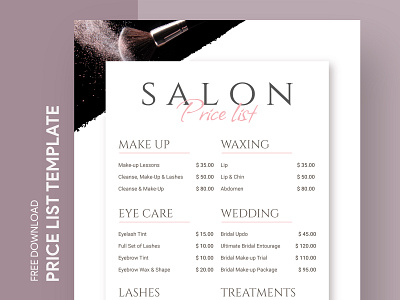 Salon Price List Free Google Docs Template business charges docs document free google docs templates free template free template google docs google google docs list price price list pricelist print printing rate salon tariff template templates