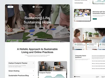 Simphony - Sustainability Landing Page alternative energy climate change company company profile compro eco activists eco friendly ecofriendly ecology environtment global warming green landing nature pollution page product design profile recyle sustainability zero waste