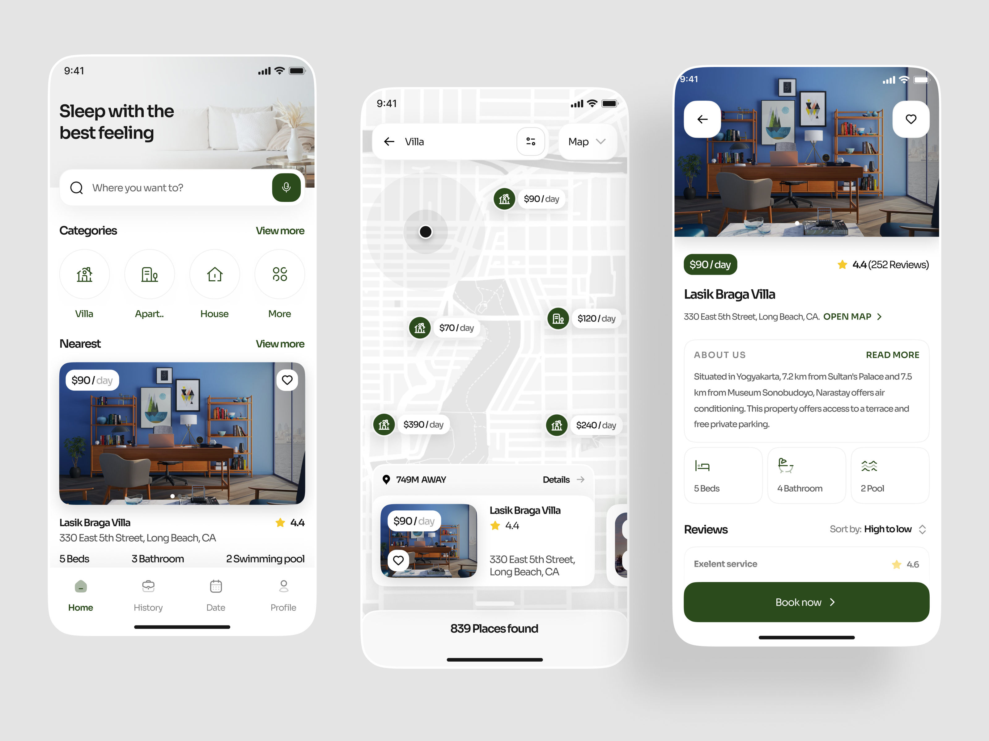 Mobile App Real Estate branding card dashboard design graphic design home homerent listing mobile app product card property property app real estate agency real estate design rent ui uidesign ux villa web
