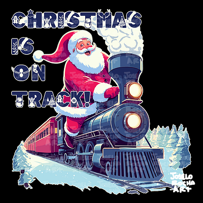 Santa On a Train christmas is on track