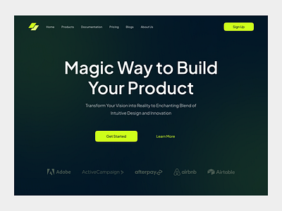 MarginUI - SaaS Landing Page clean dark dark mode design gradient landing page landingpage marketing saas ui ux web design