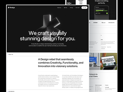 Kretya Website Redesign agency agency design agency website clean design kretya studio landing landing page landingpage minimal minimalist react redesign revamp ui ui design web web design website website design