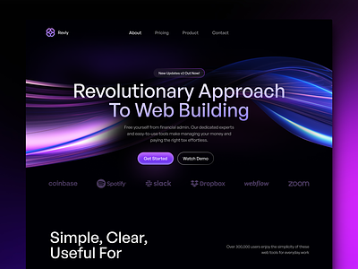 Revly Landing Page 3d ai flat gradient illustration isometric landing page midjourney screen ui website design